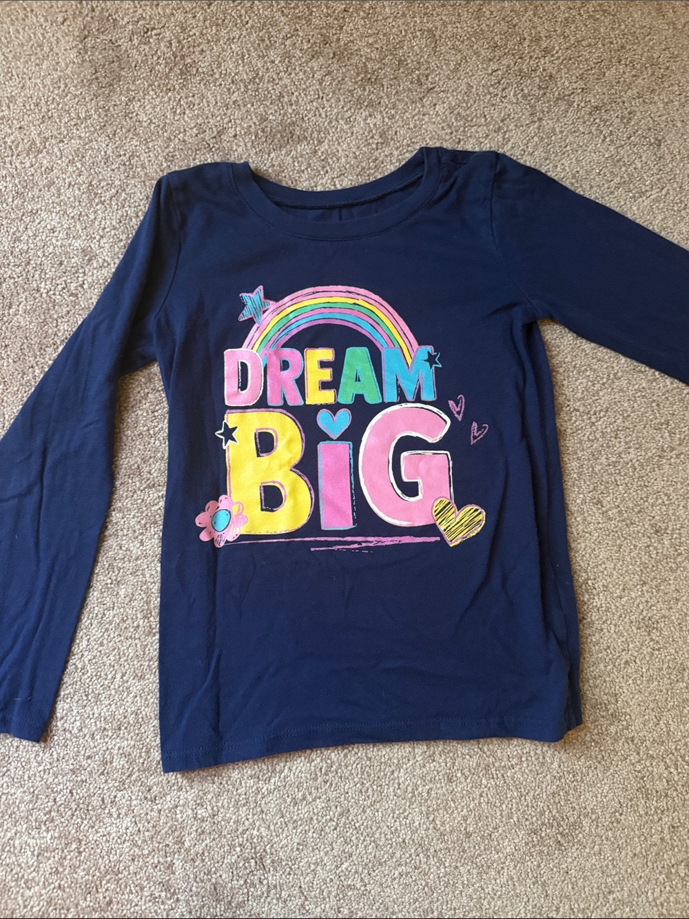 Girls' Navy 'Dream Big' Long Sleeve Tee